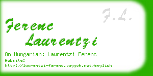 ferenc laurentzi business card